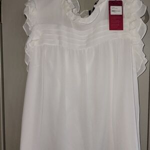 AUGUSTINE White Ruffle Sleeve Blouse